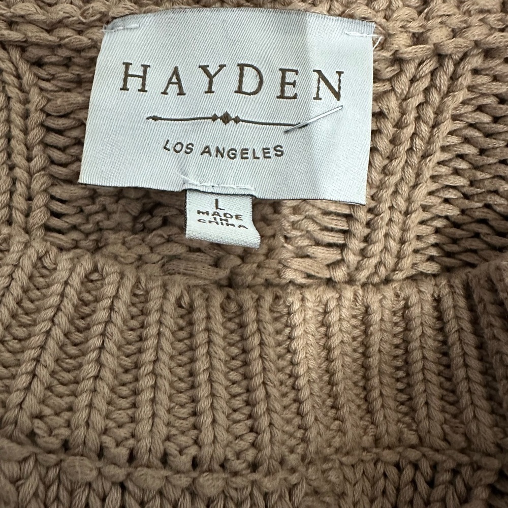 Hayden Dark Beige Chunky Knit Lightweight Sweater - Picture 4 of 5